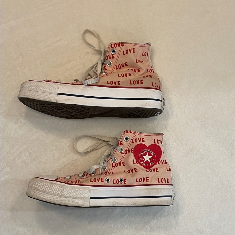 Converse women’s size 10 High-Top Sneakers - Red Love Print